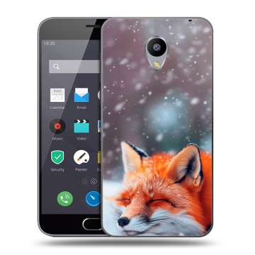 Пластиковый чехол на Meizu M2 Note с принтом лиса Пластиковый чехол на Meizu M2 Note с принтом лиса