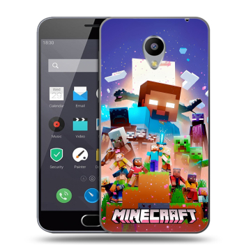 Пластиковый чехол на Meizu M2 Note с принтом Майнкрафт Minecraft
