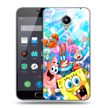 Пластиковый чехол на Meizu M2 Note с принтом спанчбоб спанч боб