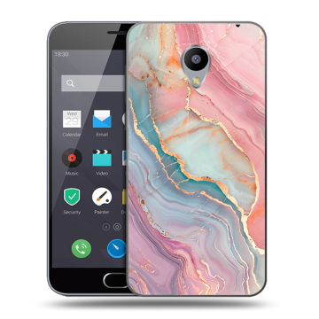 Пластиковый чехол на Meizu M2 Note с принтом розовый мрамор