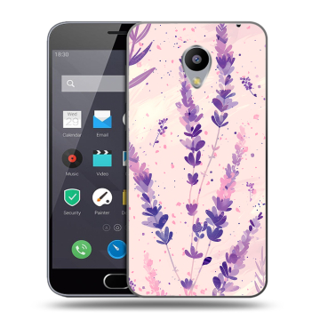 Пластиковый чехол на Meizu M2 Note с принтом цветы лаванда