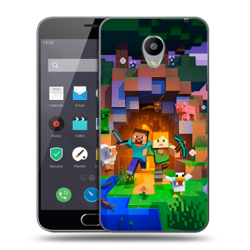 Пластиковый чехол на Meizu M2 Note с принтом Майнкрафт Minecraft