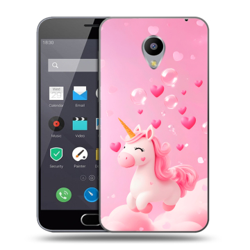 Пластиковый чехол на Meizu M2 Note с принтом Единорог
