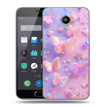 Пластиковый чехол на Meizu M2 Note с принтом Бабочки Пластиковый чехол на Meizu M2 Note с принтом Бабочки