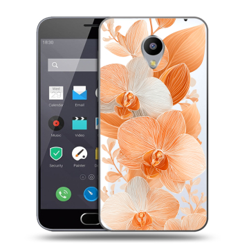Пластиковый чехол на Meizu M2 Note с принтом Бежевые цветы