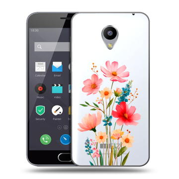 Пластиковый чехол на Meizu M2 Note с принтом Цветы