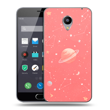 Пластиковый чехол на Meizu M2 Note с принтом Розовый космос