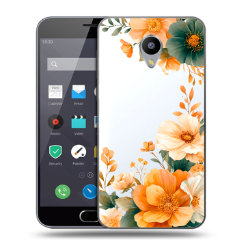 Пластиковый чехол на Meizu M2 Note с принтом Цветы принт