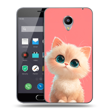 Пластиковый чехол на Meizu M2 Note с принтом Розовый котенок