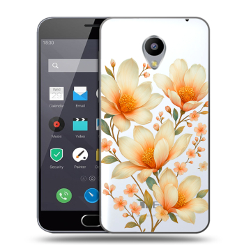 Пластиковый чехол на Meizu M2 Note с принтом Цветы