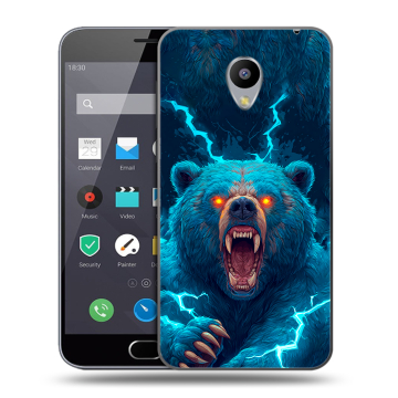 Пластиковый чехол на Meizu M2 Note с принтом Медведь