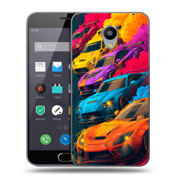 Пластиковый чехол на Meizu M2 Note с принтом Тачки