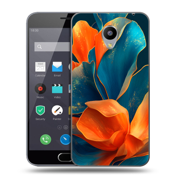 Пластиковый чехол на Meizu M2 Note с принтом Цветы