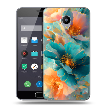 Пластиковый чехол на Meizu M2 Note с принтом Цветы