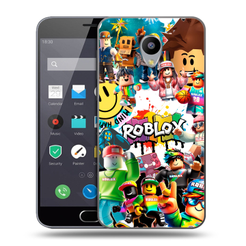 Пластиковый чехол на Meizu M2 Note с принтом Roblox Роблокс