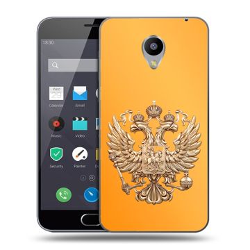 Пластиковый чехол на Meizu M2 Note с принтом Герб Флаг России