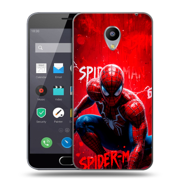 Пластиковый чехол на Meizu M2 Note с принтом Spiderman Человек паук