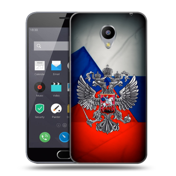 Пластиковый чехол на Meizu M2 Note с принтом Флаг России