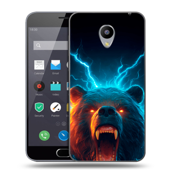 Пластиковый чехол на Meizu M2 Note с принтом Медведь