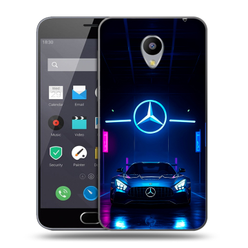 Пластиковый чехол на Meizu M2 Note с принтом Mercedes Мерседес