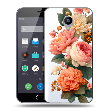 Пластиковый чехол на Meizu M2 Note с принтом цветы