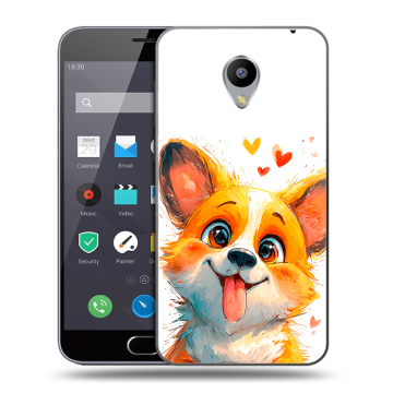 Пластиковый чехол на Meizu M2 Note с принтом корги Пластиковый чехол на Meizu M2 Note с принтом корги