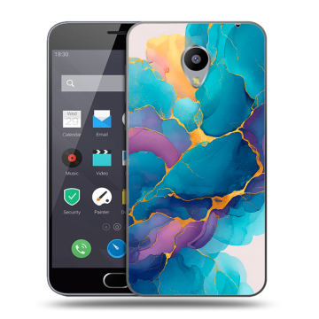 Пластиковый чехол на Meizu M2 Note с принтом Мрамор блестки