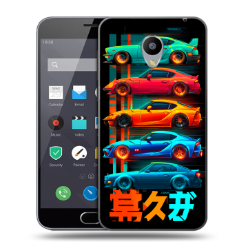 Пластиковый чехол на Meizu M2 Note с принтом машины тачки