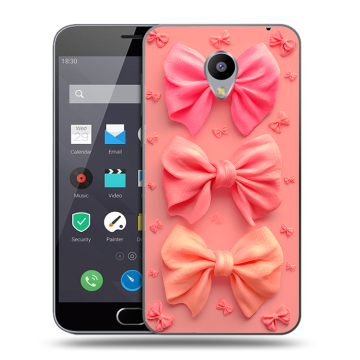 Пластиковый чехол на Meizu M2 Note с принтом Розовые бантики Пластиковый чехол на Meizu M2 Note с принтом Розовые бантики