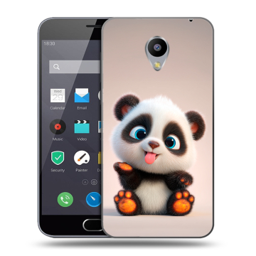 Пластиковый чехол на Meizu M2 Note с принтом милая панда Пластиковый чехол на Meizu M2 Note с принтом милая панда