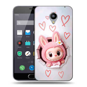 Пластиковый чехол на Meizu M2 Note с принтом Labubu Лабубу Пластиковый чехол на Meizu M2 Note с принтом Labubu Лабубу