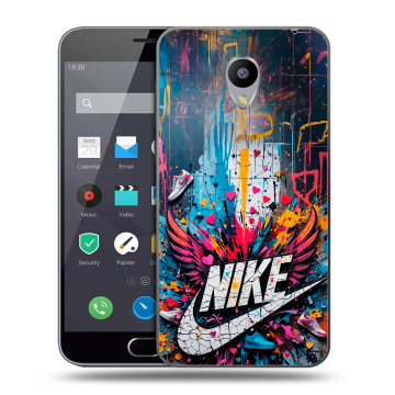 Пластиковый чехол на Meizu M2 Note с принтом Nike Найк