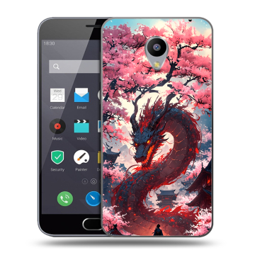 Пластиковый чехол на Meizu M2 Note с принтом Дракон Японский