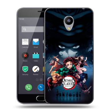 Пластиковый чехол на Meizu M2 Note с принтом Demon Slayer Клинок рассекающий демонов