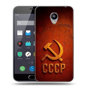 Пластиковый чехол на Meizu M2 Note с принтом Флаг Герб СССР Пластиковый чехол на Meizu M2 Note с принтом Флаг Герб СССР