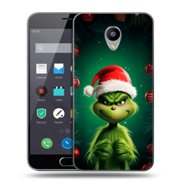 Пластиковый чехол на Meizu M2 Note с принтом Гринч Новый год Рождество