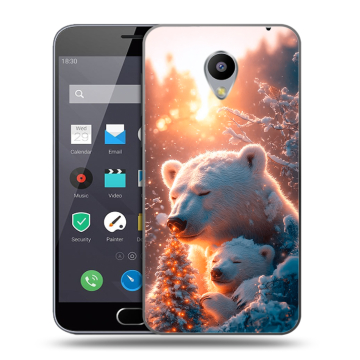Пластиковый чехол на Meizu M2 Note с принтом Новый год