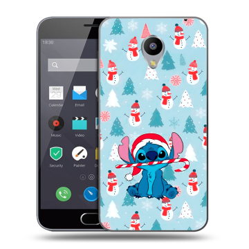 Пластиковый чехол на Meizu M2 Note с принтом Стич Новый год