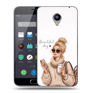 Пластиковый чехол на Meizu M2 Note с принтом женский