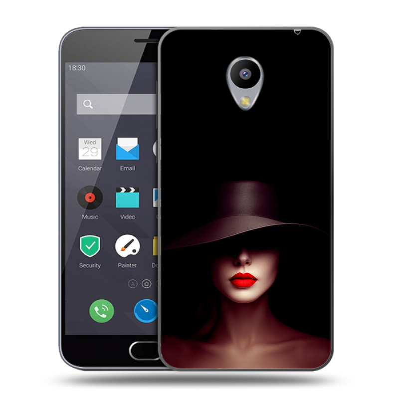 Пластиковый чехол на Meizu M2 Note с принтом Девушка в шляпе Пластиковый чехол на Meizu M2 Note с принтом Девушка в шляпе