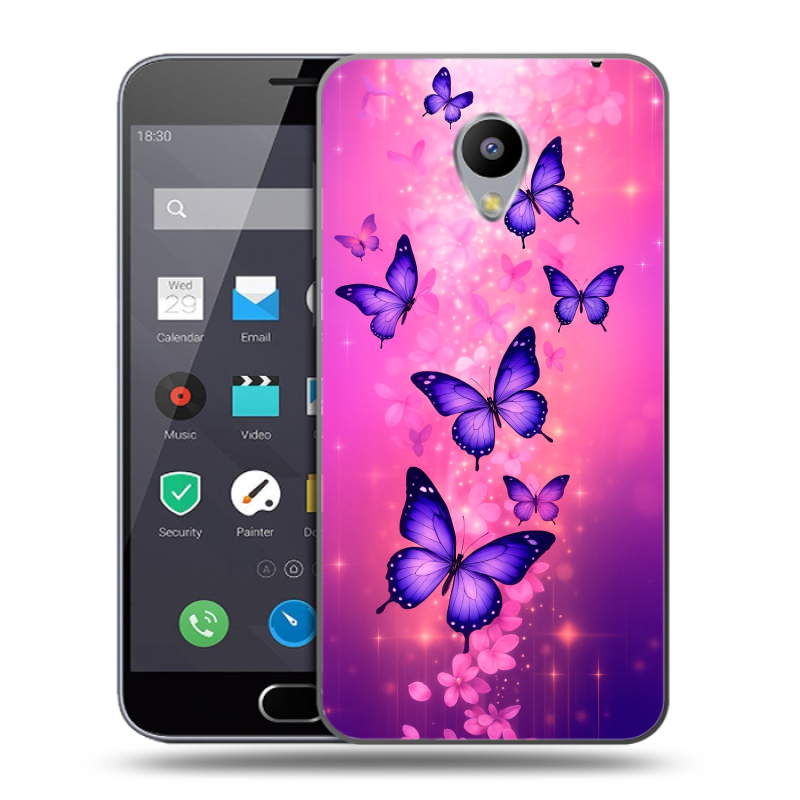 Пластиковый чехол на Meizu M2 Note с принтом Бабочки Пластиковый чехол на Meizu M2 Note с принтом Бабочки