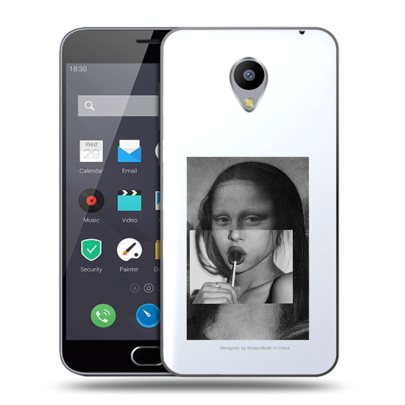 Пластиковый чехол на Meizu M2 Note с принтом Мона Лиза Пластиковый чехол на Meizu M2 Note с принтом Мона Лиза