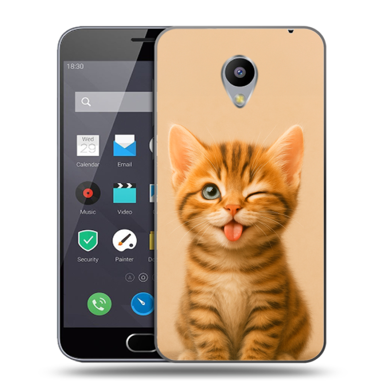 Пластиковый чехол на Meizu M2 Note с принтом котенок Пластиковый чехол на Meizu M2 Note с принтом котенок