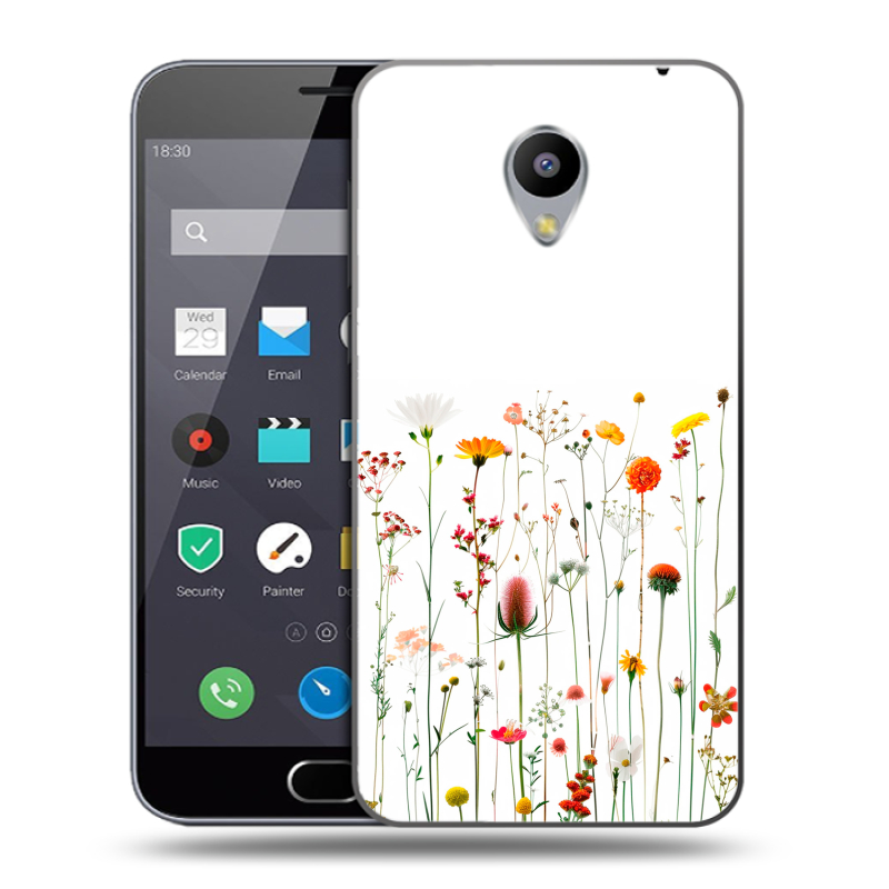 Пластиковый чехол на Meizu M2 Note с принтом цветы Пластиковый чехол на Meizu M2 Note с принтом цветы