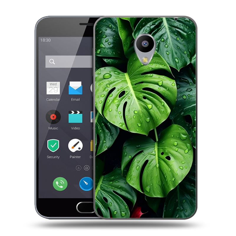 Пластиковый чехол на Meizu M2 Note с принтом Листья Пластиковый чехол на Meizu M2 Note с принтом Листья