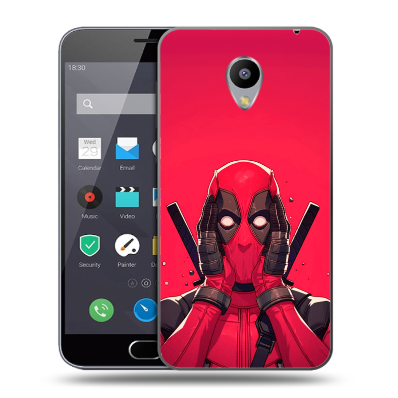 Пластиковый чехол на Meizu M2 Note с принтом Дедпул Deadpool Пластиковый чехол на Meizu M2 Note с принтом Дедпул Deadpool