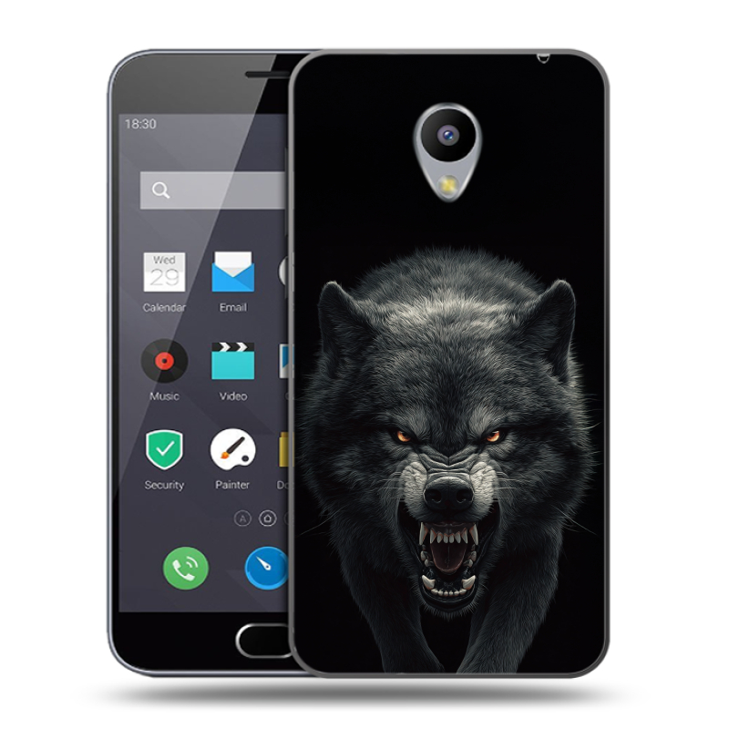 Пластиковый чехол на Meizu M2 Note с принтом Волк Пластиковый чехол на Meizu M2 Note с принтом Волк