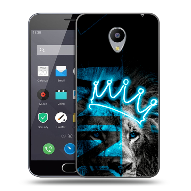 Пластиковый чехол на Meizu M2 Note с принтом Король лев Пластиковый чехол на Meizu M2 Note с принтом Король лев