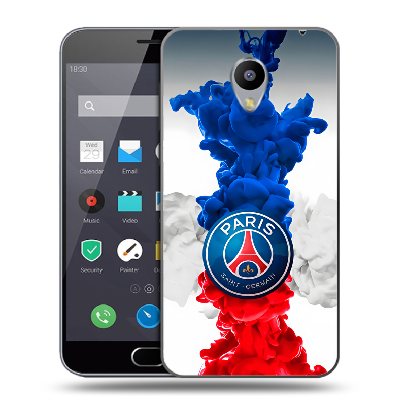 Пластиковый чехол на Meizu M2 Note с принтом PSG ПСЖ Пластиковый чехол на Meizu M2 Note с принтом PSG ПСЖ