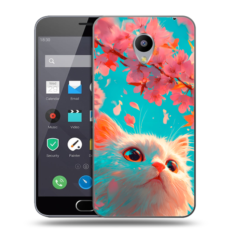 Пластиковый чехол на Meizu M2 Note с принтом Красивый кот Пластиковый чехол на Meizu M2 Note с принтом Красивый кот